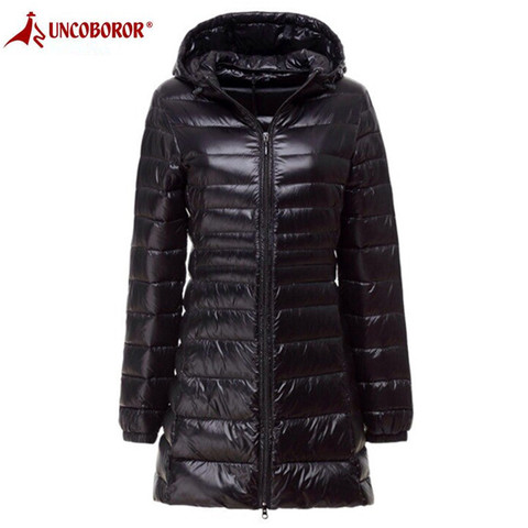 2022 Autumn Winter White Duck Downs Jacket Women Long Parka Hooded Coat Female Casual Ultralight Windproof Puffer Jacket 6XL 7XL ► Photo 1/6