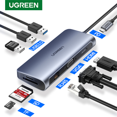 Ugreen USB Type C to USB 3.0 Adapter Thunderbolt 3 Type-C Adapter OTG Cable  Converter For Macbook pro Air Samsung S10 S9 USB OTG