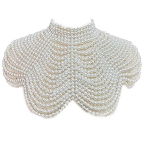 Women Faux Imitation Pearls Beaded Body Chain Bib Collar Necklace Women Party Jewelry ► Photo 1/6