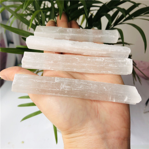 4pcs Natural white selenite gypsum rod with irregular reiki mineral specimens healing crystal rod ► Photo 1/6