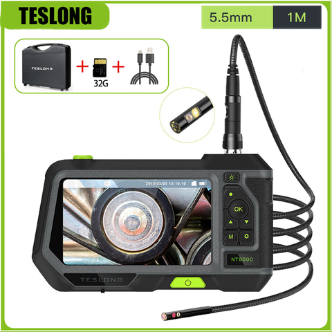 NTS500 5.0 LCD Screen 5.5mm Dual Lens Industrial Endoscope Camera 1080P IP67 Pipe Car Inspection Borescope 32GB 360 Rotation ► Photo 1/6