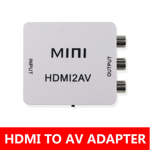 New HDMI TO AV Scaler Adapter HD Video Composite Converter Box HDMI To RCA AV/CVSB L/R Video 1080P Mini HDMI2AV Support NTSC PAL ► Photo 1/6