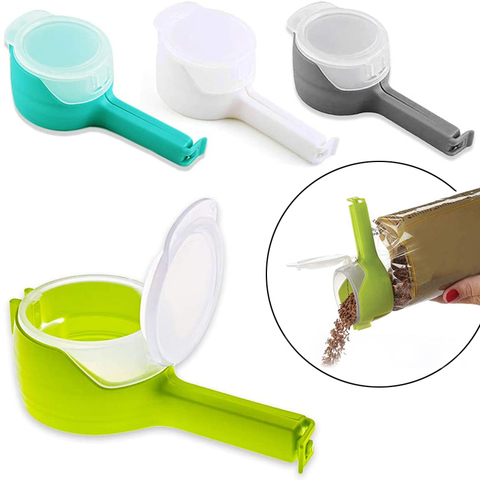 1pcs Food Storage Bag Sealing Clips Plastic Cap Sealer Clip With Pour Spouts Snack Candy Storage Fresh Clamp Kitchen Organizer ► Photo 1/6