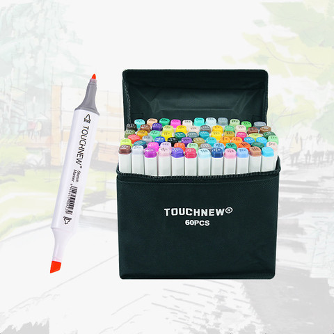 TOUCHNEW  Custom Single Colors Sketch Markers Alcohol Based Dual Head Brush Markers Pen For Drawing Manga Art Supplies Markers ► Photo 1/5