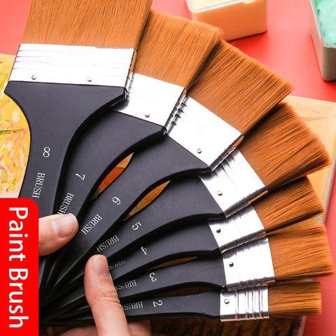 High Quality Nylon Paint Brush Different Size Wooden Handle Watercolor Brushes For Acrylic Oil Painting School Art Supplies ► Photo 1/6