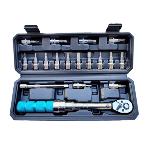 High Precision Industrial 17Pcs set 1/4 DR 1-25Nm Preset Torque Wrench Bicycle Tool Kits Bike Repair Spanner Torque Wrench Set ► Photo 1/6