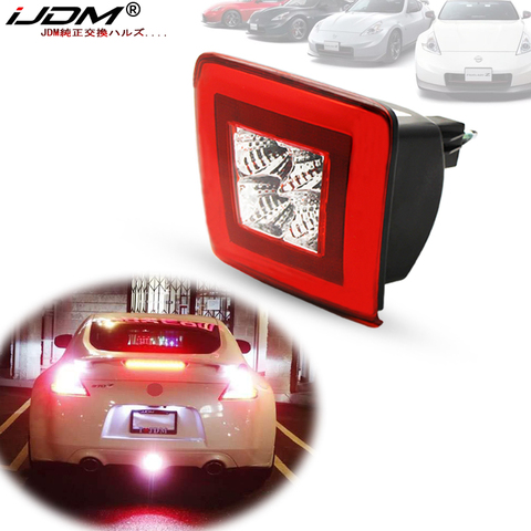 iJDM Bumper Fog Light Kit for 2009-2022 Nissan 370Z & 2013-17 Juke Nismo, Red Brake/Rear Fog & White LED as Backup Reverse Lamp ► Photo 1/6