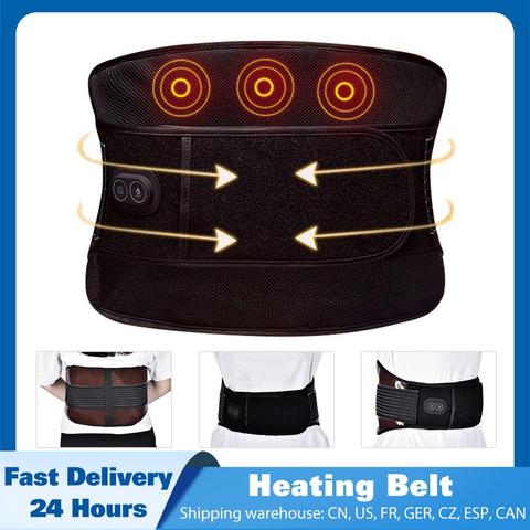 USB Heating Waist Belt Portable Cordless With Vibration 3 Massage Levels For Relief Abdominal Back Pain Lumbar Spine Arthritis ► Photo 1/6