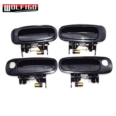 WOLFIGO Black Fit 98-02 Toyota Corolla Chevrolet Prizm Front Rear Left Right Outside Door Handles 69210-02040,69240-02040 New ► Photo 1/6