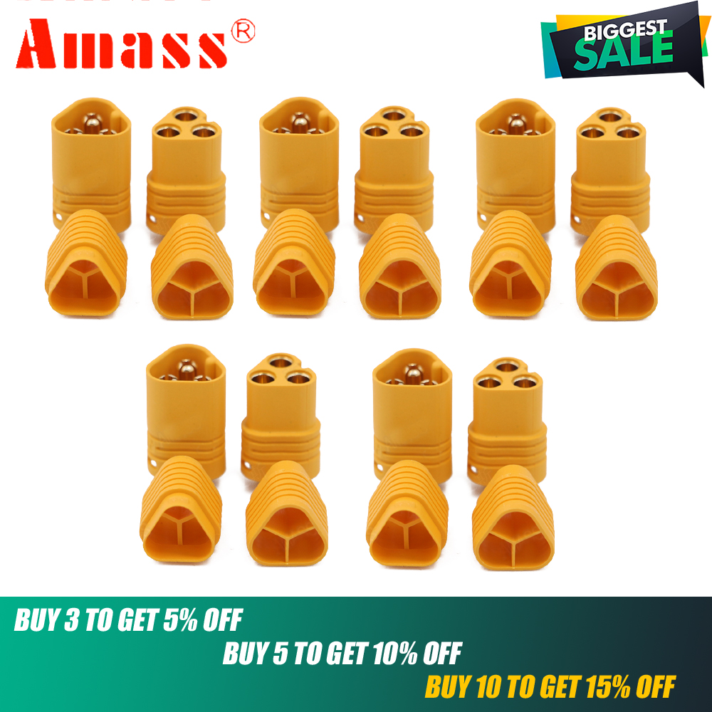 Amass-Connecteur mâle et femelle MT30, 2mm, MT60, 3.5mm, avec gaine, pour multicopter RC, quadrirotor, avion, accessoires ESC  26