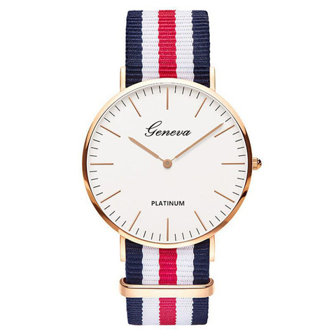 2022 Hot Selling Men Watches Fashion Men Wristwatch Geneva Nylon Strap Quartz Watch Casual Unisex Watch Clearance Sale Dropship ► Photo 1/6