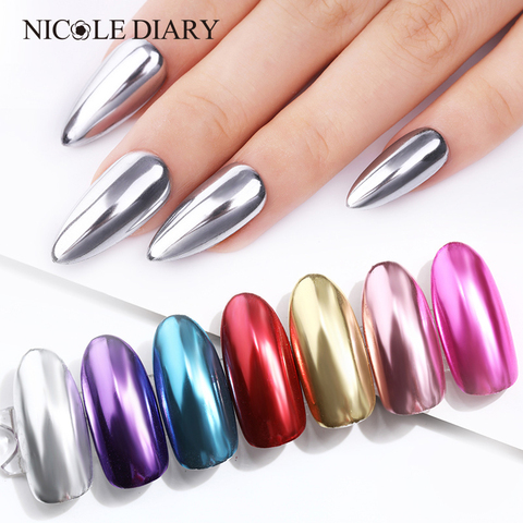 1 Box Mirror Nail Powder Rose Gold Champagne Silver Gold Chrome Nail Art Glitter Pigment Dust  Nail Art Decoration ► Photo 1/6