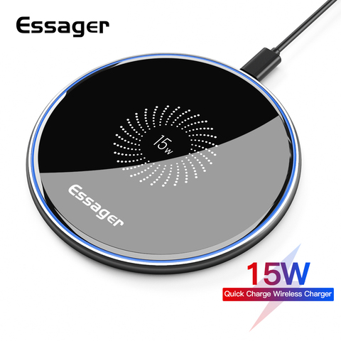 Essager 15W Qi Wireless Charger Fast Wireless Charging Pad Quick Induction Wirless Charger For iPhone 11 Pro max Xiaomi mi 9 Pro ► Photo 1/6