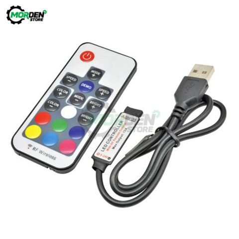 5V 12V LED RGB IR RF Remote Dimmer Controller 5V 12V USB LED SDM3528 Strip Light 3 Key 17 Key 24 Key LED RGB Wireless Controller ► Photo 1/6