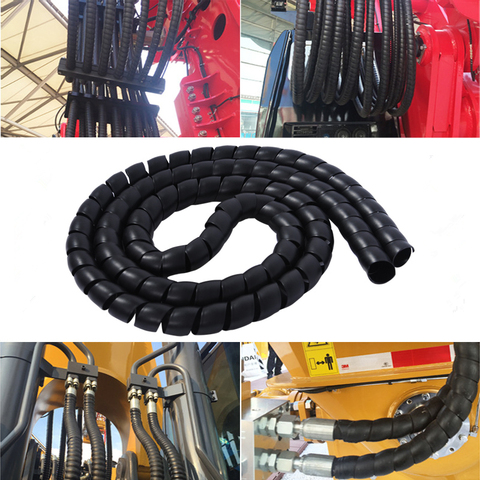 1M Cable Protector Spiral Wrapping Sleeve Cord Flameretardant Decorative Tube for Car Washer High Pressure Hose Hydraulic Tubing ► Photo 1/6