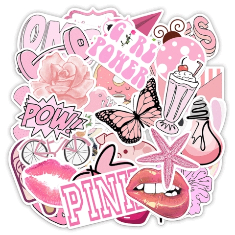 50PCS/Pack Cute Cartoon VSCO Girl Stickers Waterproof to DIY Laptop Suitcase Snowboard Motorcycle Car Decals Toy For Children ► Photo 1/6