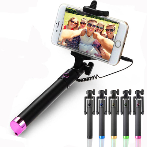 2022 New Fashion Universal Portable Handheld Self-Pole Tripod Monopod Stick For Smartphone Wired Selfie Stick For iPhone 6/6s ► Photo 1/6