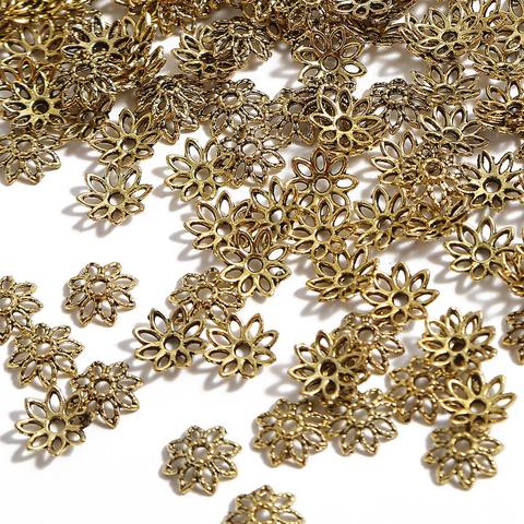 50Pcs Gold Flower Petal Beads Caps Bulk End Spacer Charms Bead Caps For Jewelry Making Accessories DIY Supplies ► Photo 1/6