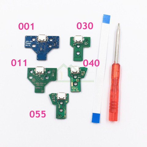 For Sony Playstation 4 PS4 Pro Controller USB Charging Board Socket Circuit JDS-001 JDS-011 JDS-030 JDS-040 JDS-055 with Ribbon ► Photo 1/2