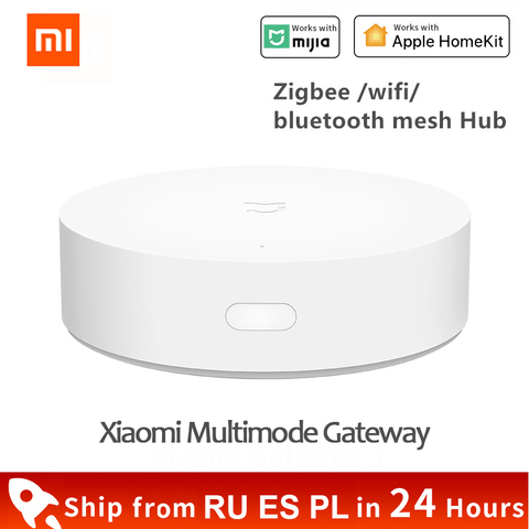 Newest Xiaomi Mijia Smart Multi-Mode Gateway 3 ZigBee WIFI Bluetooth Mesh Hub Smart Home Hub Work With Mi Home APP Apple Homekit ► Photo 1/6