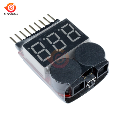 Digital 2 IN 1 1S-8S lithium battery Low Voltage indicator buzzer Alarm module for Lipo/Li-ion/Fe RC Helicopter Battery Tester ► Photo 1/6