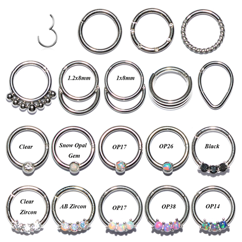 1PC Stainless Steel Septum Clicker Hoop Ring Nose Labret Ear Tragus Cartilage Daith Helix Earring Stud Body Piercing Jewelry ► Photo 1/6