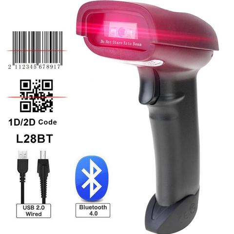 Portable Barcode Scanner Wireless Bluetooth 2D QR Bar Code Reader For Android iOS iPad Mobile Payment HW-L28BT ► Photo 1/6