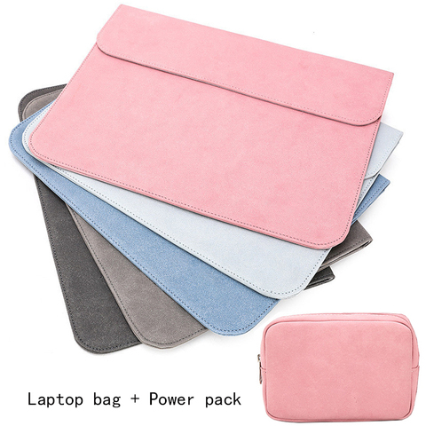 Slim Soft PU Bag For 13.3 14 15 16 in Notebook Macbook Pro 13 16 Case A2159 A2141 Funda Cover For Xiaomi Mi 15.6 Bags Power pack ► Photo 1/6