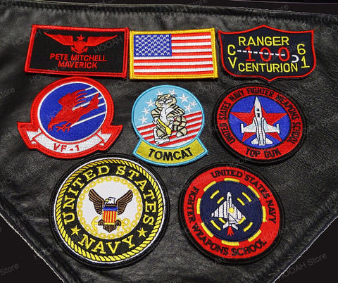 Top Gun Flight Test MAVERICK Ranger Patch Tomcat US Navy Fighter Weapon School Academic Squadron Badge Patches For Jacket ► Photo 1/5