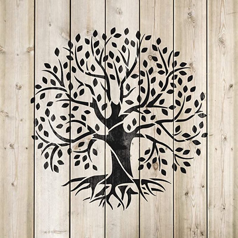 Pine Cone Craft Stencil - 30x30cm Reusable Plastic Stencil For Painting Walls, Wood, Fabric