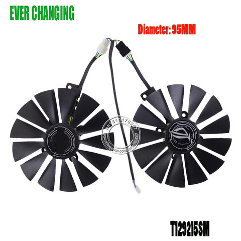 T129215SM DC12V 0.25AMP Graphics / Video Card Cooler Fan FOR ASUS STRIX RX570 4G GAMINGGraphics Card Cooling Fan ► Photo 1/3