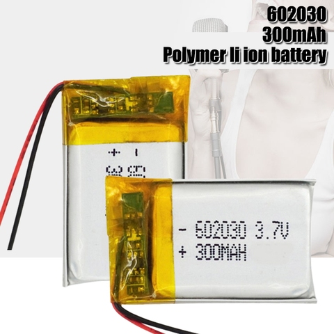 3.7V 300mAh Li-ion Battery 602030 Lithium Polymer Rechargeable Battery for MP3 MP4 bluetooth speaker GPS walkie-talkie razor ► Photo 1/6