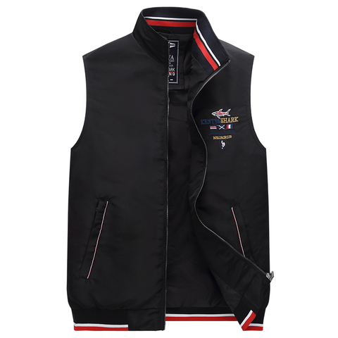 New Arrival 2022 Spring Men's Vest High Quality Embroidery Jacket Men Sleeveless Stand Collar Waistcoat Plus Size 4XL ► Photo 1/6