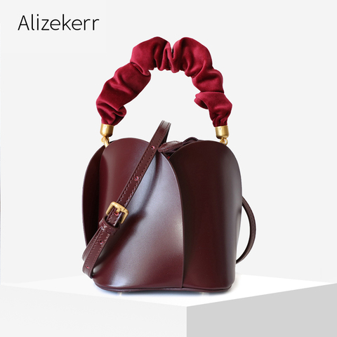 Flower Bucket Bag Handbag Women 2022 New Winter Desiger Removable Fold Handle Real Leather Tote Crossbody Bags Ladies Chic Purse ► Photo 1/6