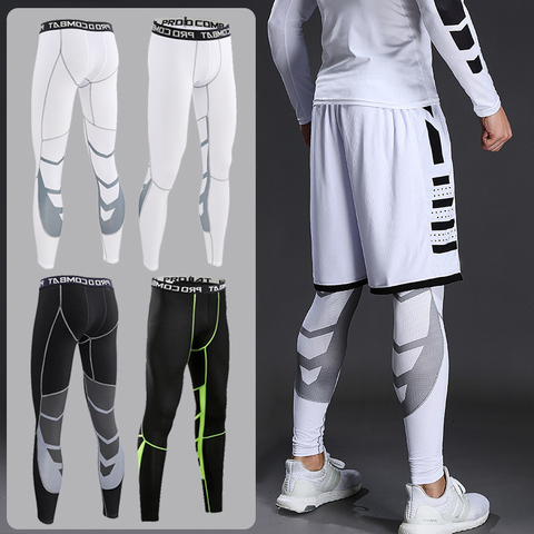 Men's Lycra Compression Pants Cycling Running Basketball Soccer Elastic  Sports Pants Fitness Tight Pants Long Pants