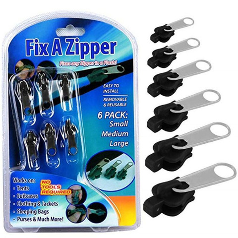 6 PCS/Bag Universal Instant Fix Zipper Repair Kit Replacement Zip Slider Teeth Rescue New Design Zippers For Sewing Clothes ► Photo 1/5