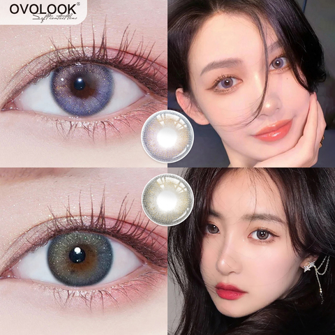 OVOLOOK-2pcs/pair Lenses 2 Tone PAPA Series Colored Lenses for Eyes Contact Lenses Eye Color Lens Prescription Lenses (DIA:14mm) ► Photo 1/6