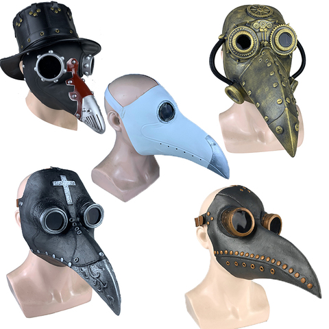 Doctor Schnabel Mask Pipe Latex Steam Punks Plague Doctor Mask Horror Halloween Bird Cosplay Mechanical Beak Masks Prop C20K113 ► Photo 1/6