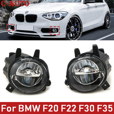 C-Auto 1 Pair Car Front LED Fog Light Fog Driving Lamp For BMW F20 F22 F30 F35 LCI With LED Bulds 63177315559 63177315560 ► Photo 1/6