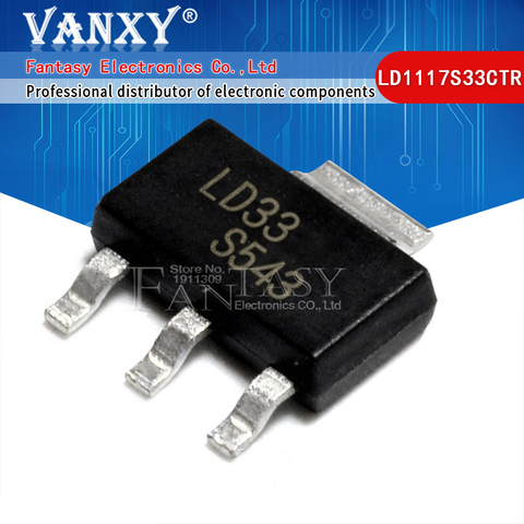 10pcs LD1117S33CTR SOT-223 LD1117S33 SOT223 LD33 IC REG LDO 3.3V 950MA ► Photo 1/3