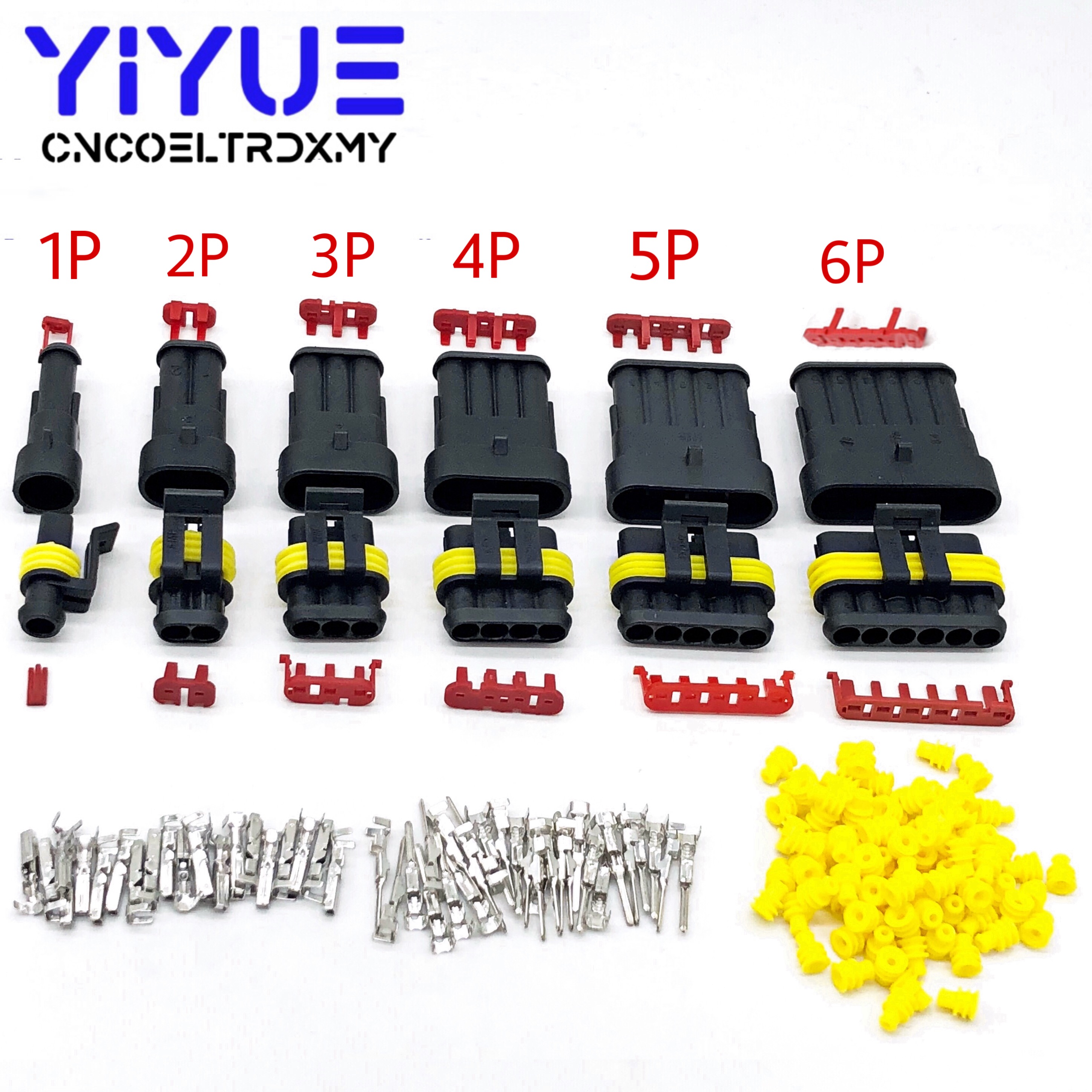 1 set 1/2/3/4/5/6 Pin Way AMP Tyco Super Sealed Automotive Wire Connector Electrical Plug Terminals for Cars ► Photo 1/6