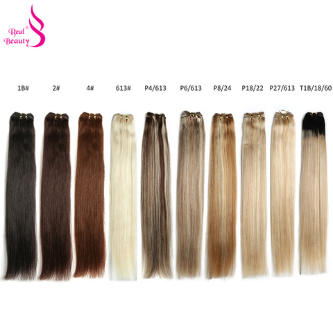 Real Beauty Platinum Blond Brazilian Straight Hair Weave Bundles 18