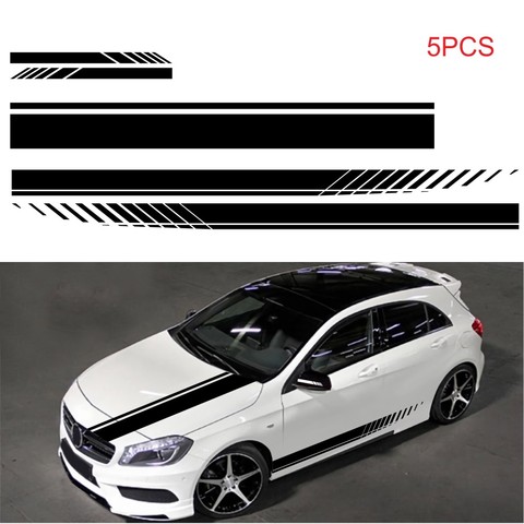 5Pcs Car Stickers Body Sticker Decals Stripes Car Side Door Body Hood Rearview Mirror Decal Stickers Set Racing Car Acces ► Photo 1/6