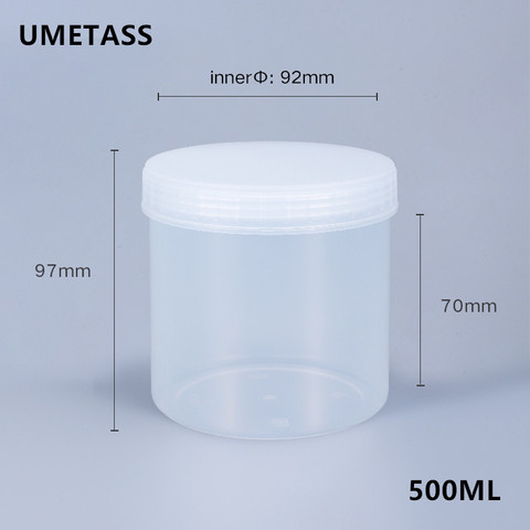 UMETASS 10PCS of 500ML Plastic Jars with Lids and Inner Liners Refillable Empty Round Containers for candy cereal sugar ► Photo 1/1