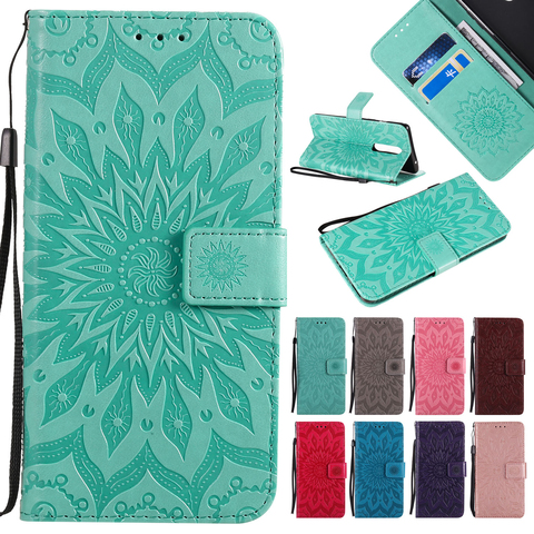 3D Wallet Flip Sunflower Leather Case For Samsung A3 A5 A6 A7 A8 A9 J3 J4 J5 J6 J7 J8 Plus 2022 2017 2016 Soft TPU Phone Cover ► Photo 1/6