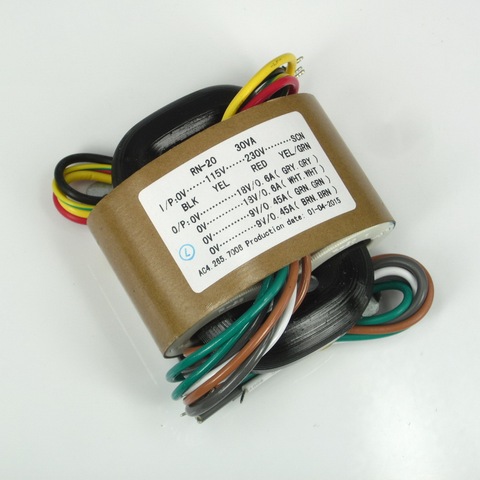 30W 30VA Primary Input 0-115-230V-SCN Secondary Output 9V 12V 15V 18V 24V R-core Transformer Audiophile ► Photo 1/2