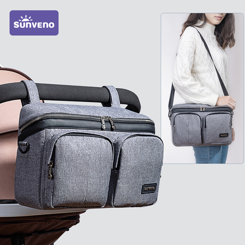 Sunveno Diaper Bag For Baby Stuff Nappy Bag Stroller Organizer Baby Bag Mom Travel Hanging Carriage Pram Buggy Cart Bottle Bag ► Photo 1/6