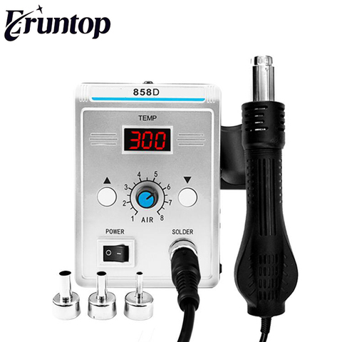 Eruntop 858D Soldering Station LED Digital Solder Iron desoldering station BGA Rework Solder Station Hot Air Gun ► Photo 1/6