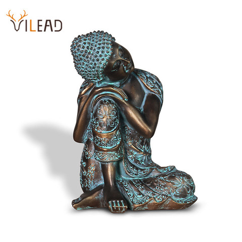 VILEAD 23cm Resin Zen White Sleeping Buddha Statue Crafts Chinese Style Old Living Room Decor Creative Character Decoration Gift ► Photo 1/4