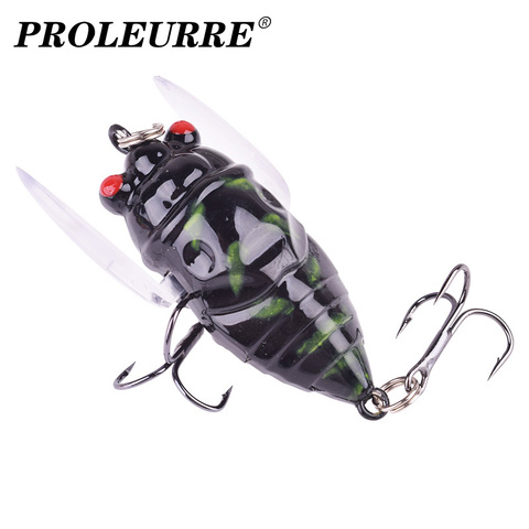1PCS Pesca Bionic Insect Popper Fishing Lures 5cm 6g Simulation Cicada Wing Topwater Wobbler Artificial Hard Bait Crankbaits ► Photo 1/6